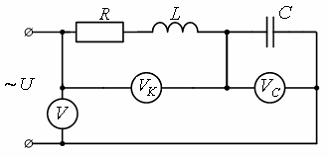 Режим резонанса напряжений возможен в цепях схемы которых обозначены номерами