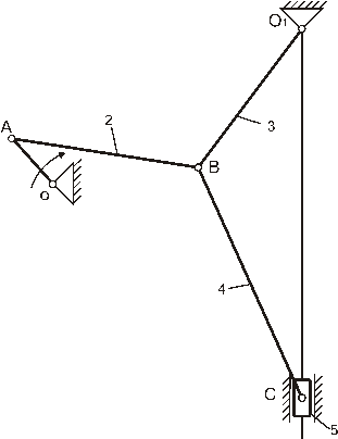 Число степеней свободы механизма на рисунке равно